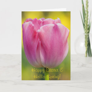 Roze Tulp Lentekaart Kaart