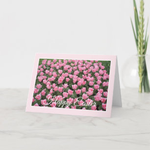 Roze Tulp Pasen Kaart