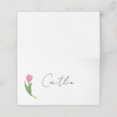 Roze Tulp Place Cards (Buitenkant ongevouwen)