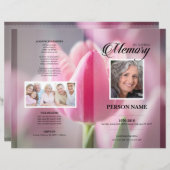 Roze Tulp Rouw Template (Voorkant / Achterkant)