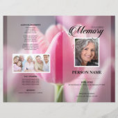 Roze Tulp Rouw Template (Voorkant)