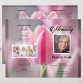 Roze Tulp Rouwtemplate (Voorkant / Achterkant)