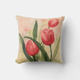 Roze Tulp Sierkussen 16 x 16 inch