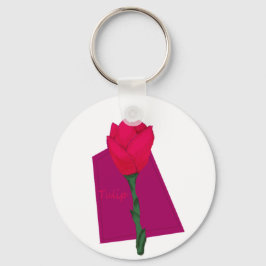 Roze tulp sleutelhanger