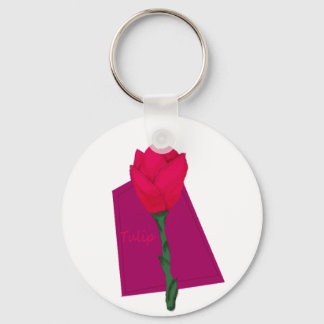 Roze tulp sleutelhanger