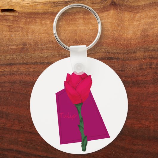 Roze tulp sleutelhanger (Achterkant)