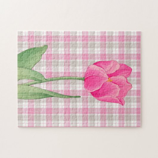 Roze Tulp Stijl Graphic Art Puzzel Legpuzzel (Horizontaal)