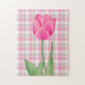 Roze Tulp Stijl Graphic Art Puzzel Legpuzzel (Verticaal)