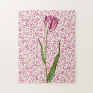Roze Tulp Stijl Kunst Puzzel