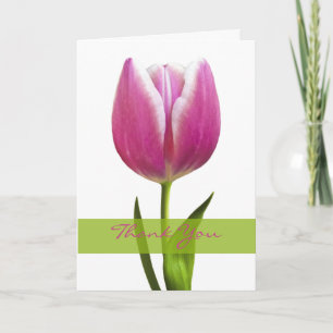 Roze Tulp Trouw Dankkaart Bedankkaart