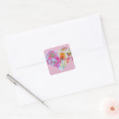 Roze Tulp Tulpen Bloem Waterverf Citaat Sticker (Envelop)