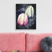 Roze Tulp zwart-wit, partiële kleur Canvas Afdruk (Insitu (Woonkamer))