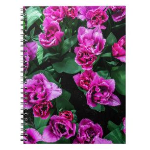 Roze tulpbloemen notitieboek
