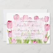 roze tulpen 3 bruiloft uitnodiging (Voorkant)