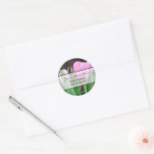 Roze Tulpen Adreslabel Ronde Sticker (Envelop)