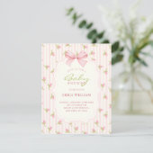 Roze tulpen baby shower kaart (Staand voorkant)