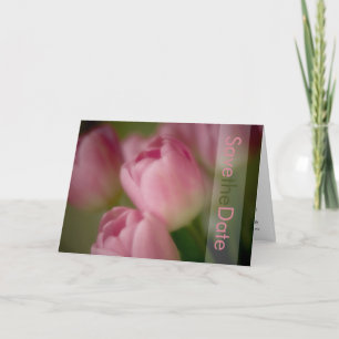 Roze Tulpen Bewaar de datum Kaart