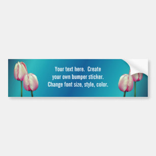 Roze tulpen bloemen gepersonaliseerd bumpersticker