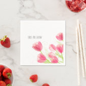 Roze Tulpen Bloemen Huwelijk Servetten (Insitu)