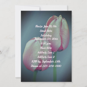 Roze Tulpen Bloemen Party Uitnodiging