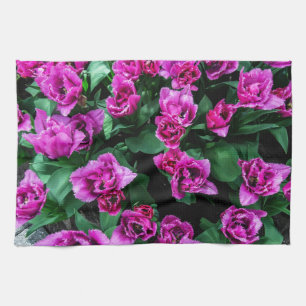 Roze tulpen bloemen theedoek