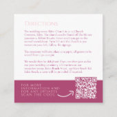 Roze tulpen bloemenbruiloft details QR code Informatiekaartje (Achterkant)