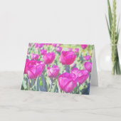  roze tulpen bloemenkunstnota Kaart (Voorkant)