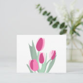 Roze tulpen briefkaart (Staand voorkant)