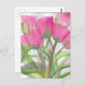 Roze tulpen briefkaart (Voorkant / Achterkant)