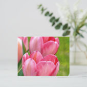 Roze tulpen briefkaart (Staand voorkant)