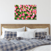 Roze tulpen canvas afdruk (Insitu (Slaapkamer))