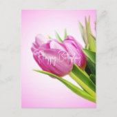 Roze tulpen feestdagenkaart (Voorkant)