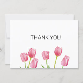 Roze Tulpen Flat Hartelijk dank Feestdagenkaart
