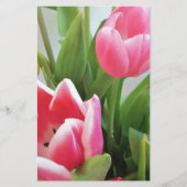 Roze tulpen, Floral Spring Bouquet, Flowers Briefpapier (Voorkant)