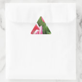 Roze tulpen, Floral Spring Bouquet, Flowers Driehoek Sticker (Tas)