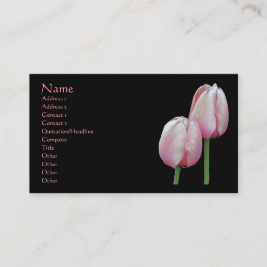 Roze Tulpen Floral Visitekaartje (Voorkant)