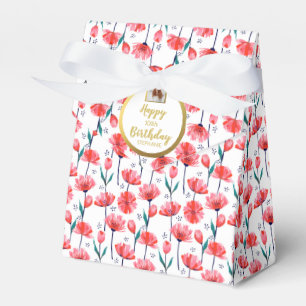  roze tulpen, foto's toevoegen, Happy Birthday Fav Bedankdoosjes