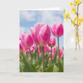 ROZE TULPEN HAPPY BIRTHDAY KAART (Gele Bloem)