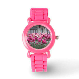 Roze Tulpen Horloge