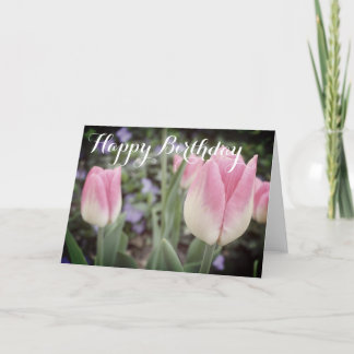 Roze Tulpen in de Kaart van de Verjaardag van de