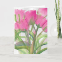 Roze Tulpen Kaart