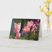Roze Tulpen Kaart (Gele Bloem)
