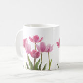 Roze tulpen koffiemok (Voorkant links)