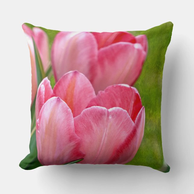 Roze tulpen kussen (Voorkant)