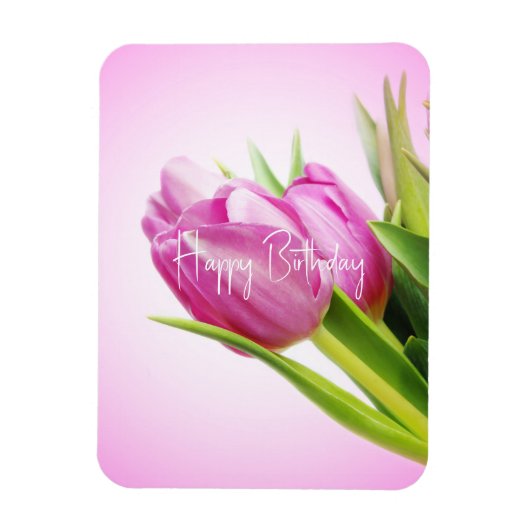 Roze tulpen magneet (Verticaal)