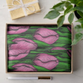 Roze tulpen met groene bladeren tissuepapier (Geschenk)