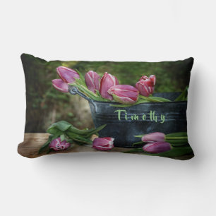 Roze tulpen met namen kussen