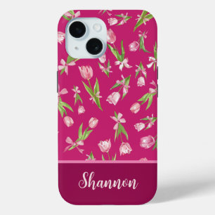 Roze Tulpen met strikken iPhone Case