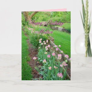 Roze Tulpen Moeder Gelukkige Verjaardag Kaart