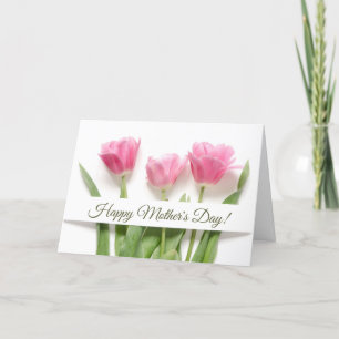 Roze tulpen Moederdag Feestdagen Kaart